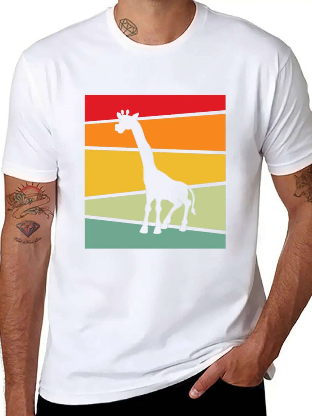 Giraffe Retro Unisex Casual T-Shirt – Clean Design For Daily Comfort