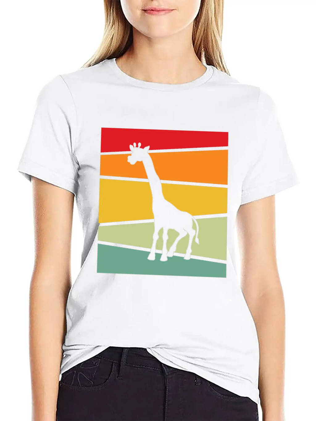 Giraffe Retro Unisex Casual T-Shirt – Clean Design For Daily Comfort