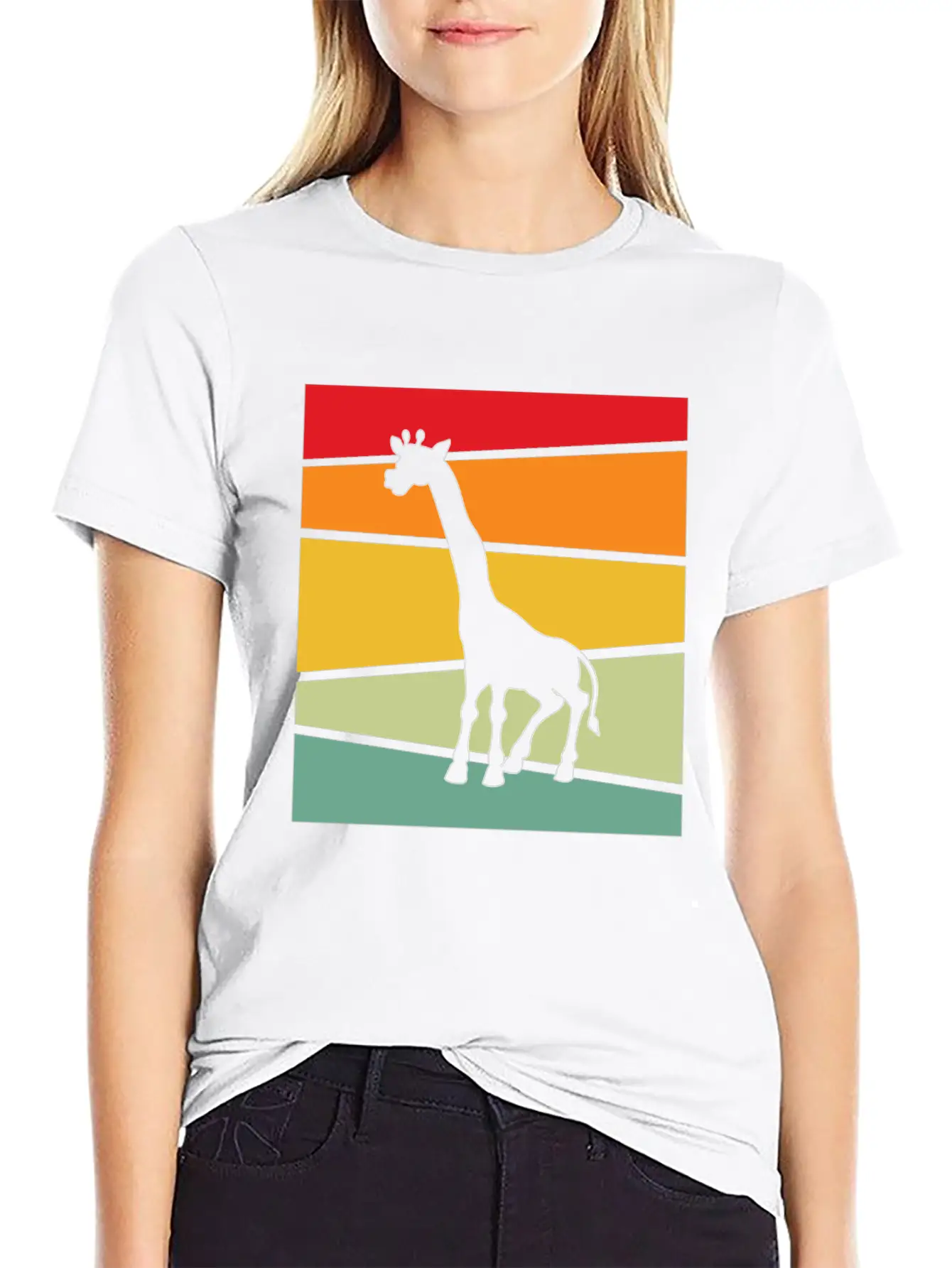Giraffe Retro Unisex Casual T-Shirt – Clean Design For Daily Comfort
