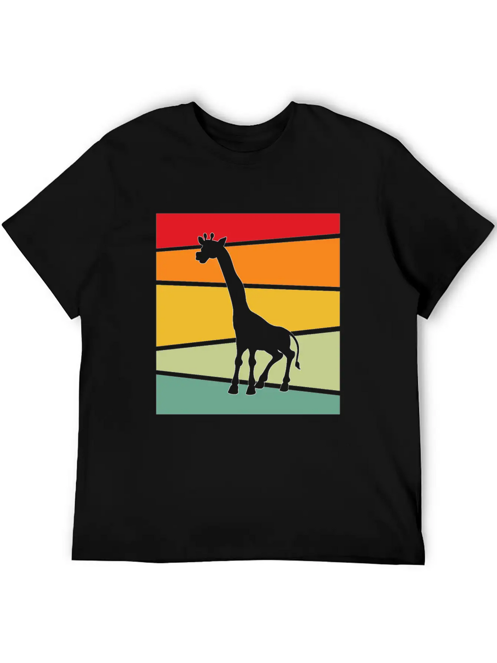 Giraffe Retro Unisex Casual T-Shirt – Clean Design For Daily Comfort