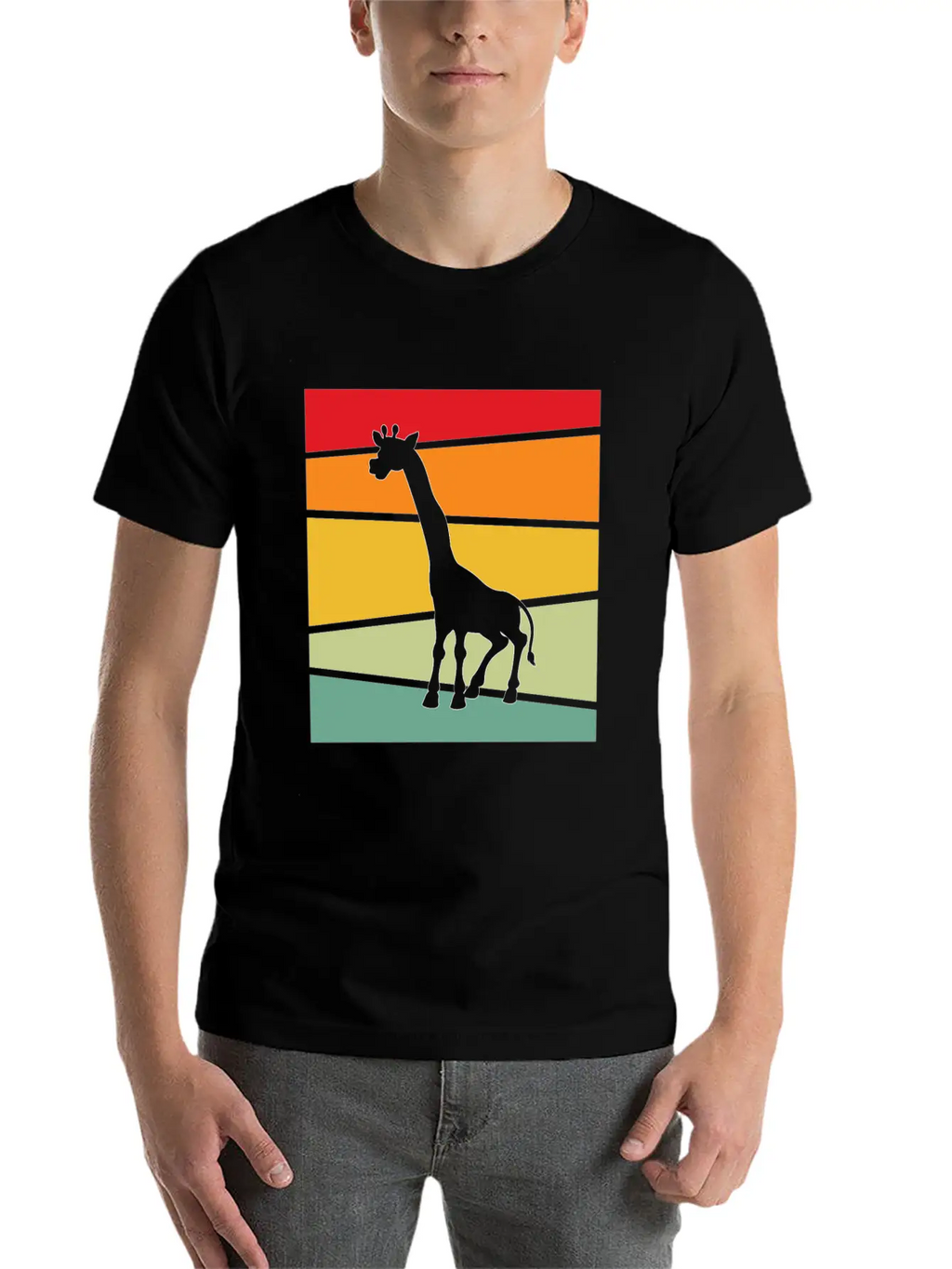 Giraffe Retro Unisex Casual T-Shirt – Clean Design For Daily Comfort