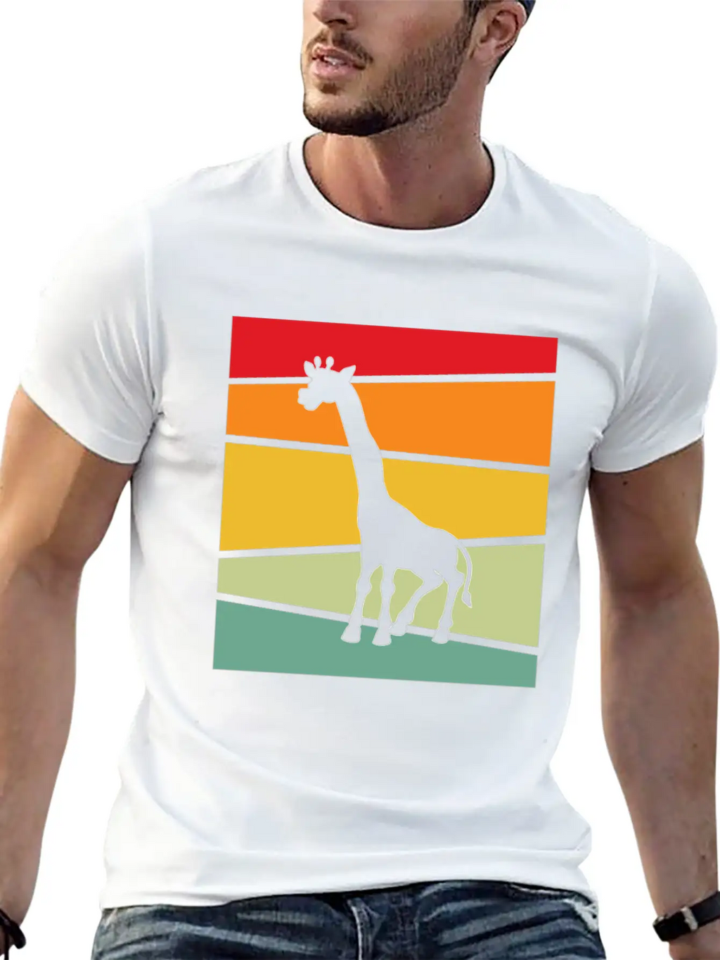 Giraffe Retro Unisex Casual T-Shirt – Clean Design For Daily Comfort