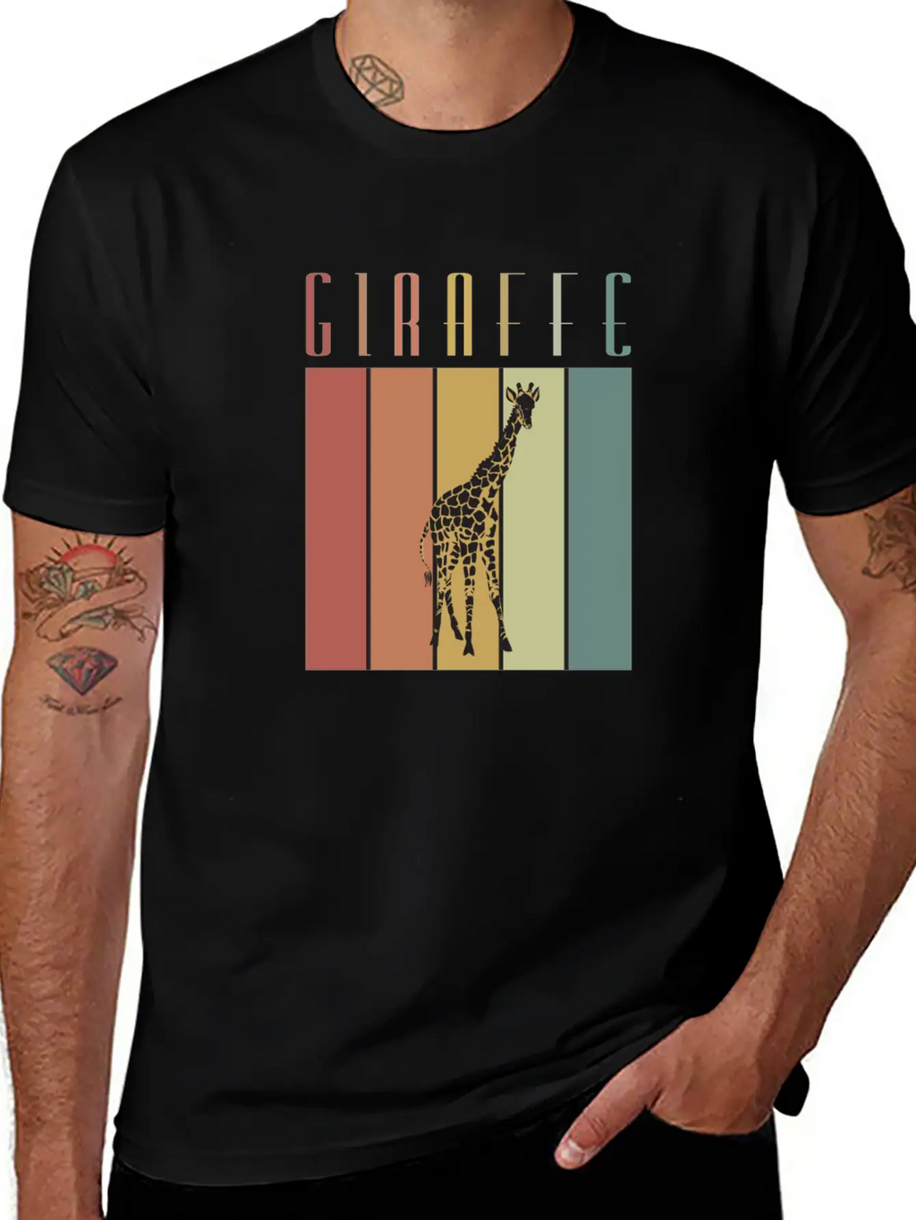 Giraffe Steppe Giraffe Africa Zoologist Zoology Casual Graphic T-Shirt – Simple And Comfortable Daily Wear