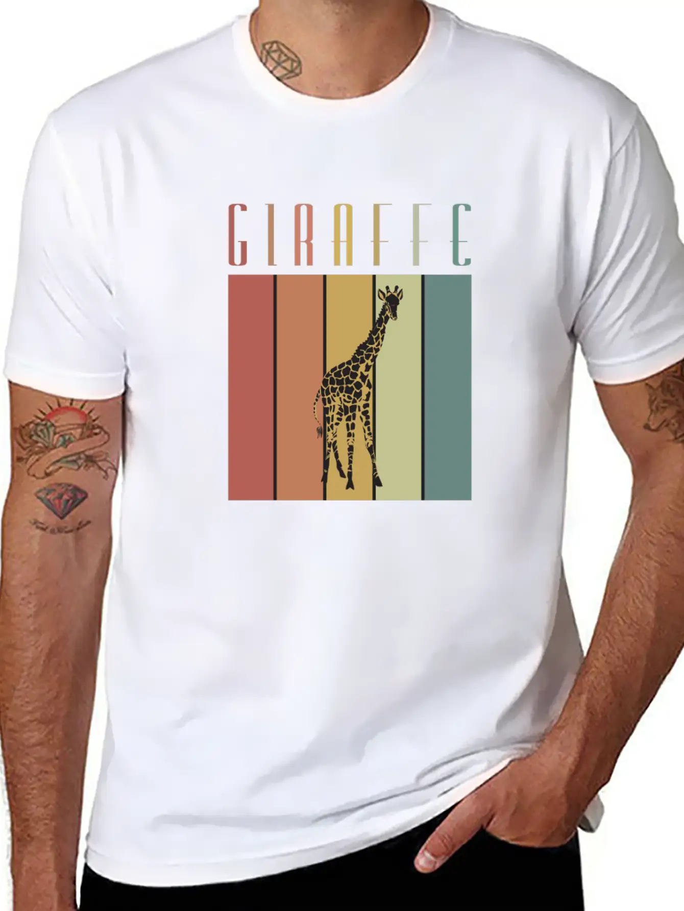 Giraffe Steppe Giraffe Africa Zoologist Zoology Casual Graphic T-Shirt – Simple And Comfortable Daily Wear