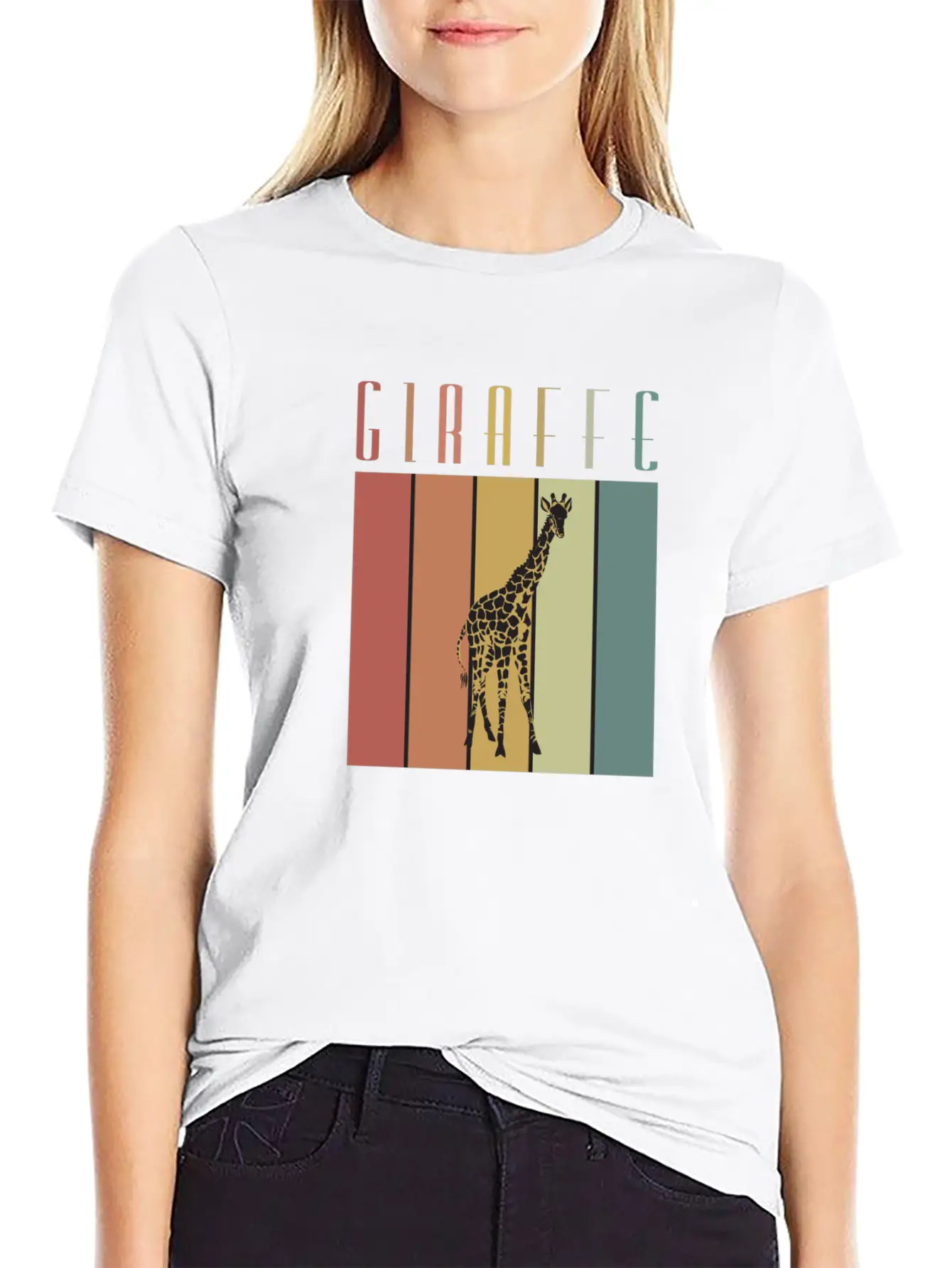 Giraffe Steppe Giraffe Africa Zoologist Zoology Casual Graphic T-Shirt – Simple And Comfortable Daily Wear