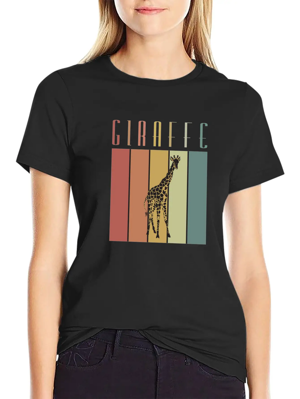 Giraffe Steppe Giraffe Africa Zoologist Zoology Casual Graphic T-Shirt – Simple And Comfortable Daily Wear