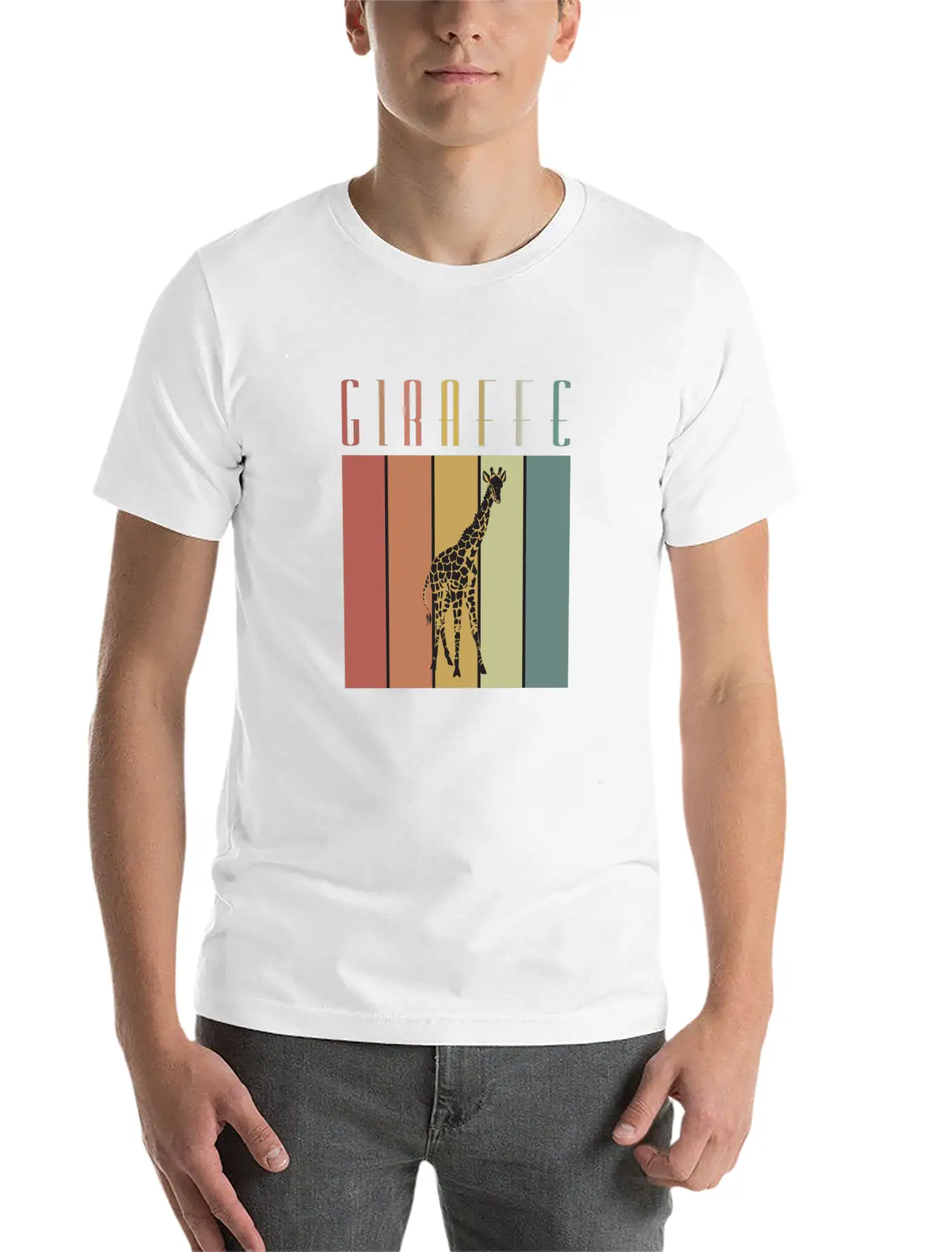 Giraffe Steppe Giraffe Africa Zoologist Zoology Casual Graphic T-Shirt – Simple And Comfortable Daily Wear