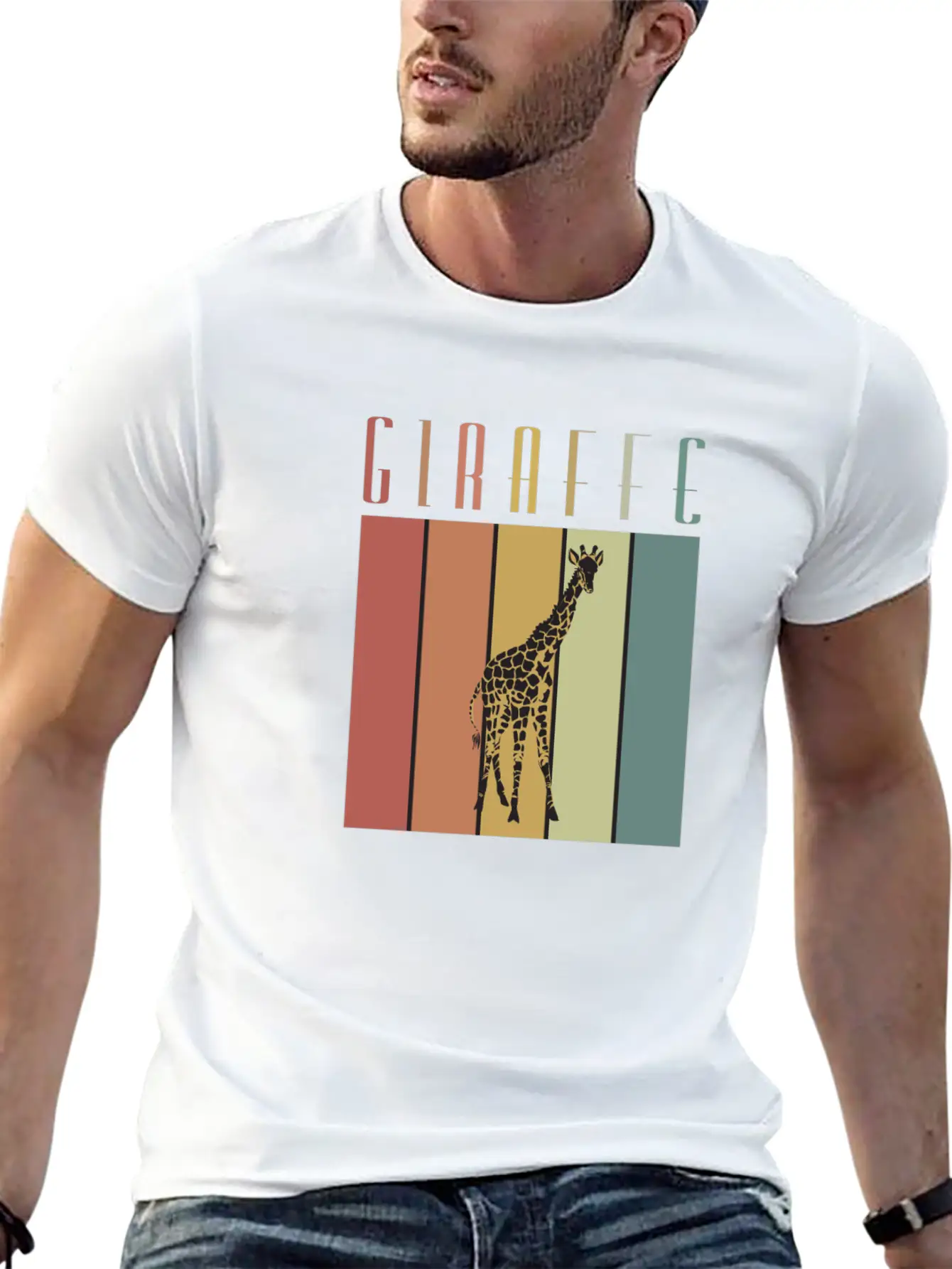 Giraffe Steppe Giraffe Africa Zoologist Zoology Casual Graphic T-Shirt – Simple And Comfortable Daily Wear