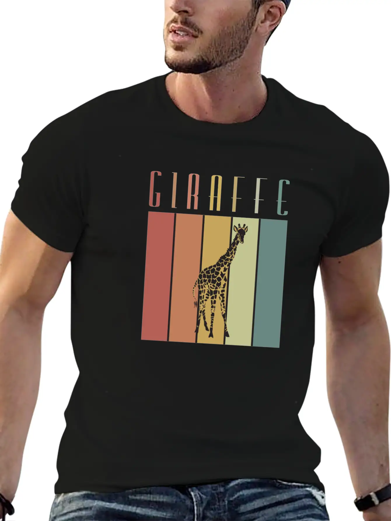 Giraffe Steppe Giraffe Africa Zoologist Zoology Casual Graphic T-Shirt – Simple And Comfortable Daily Wear