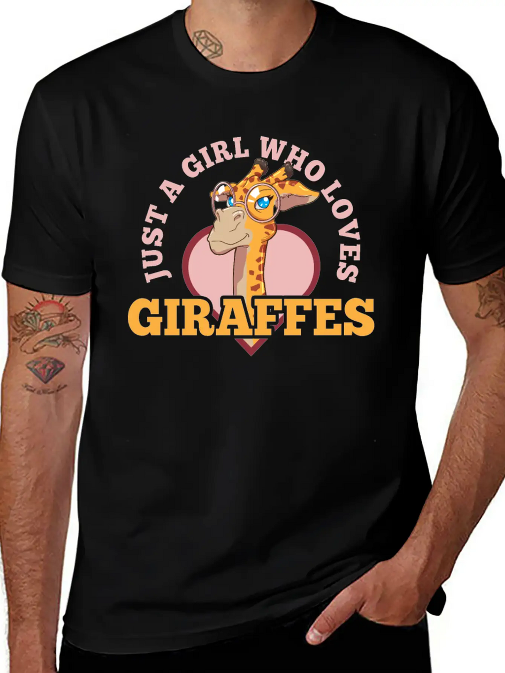 Giraffe Unisex Short Sleeve Soft Cotton T-Shirt – Casual Everyday Wear