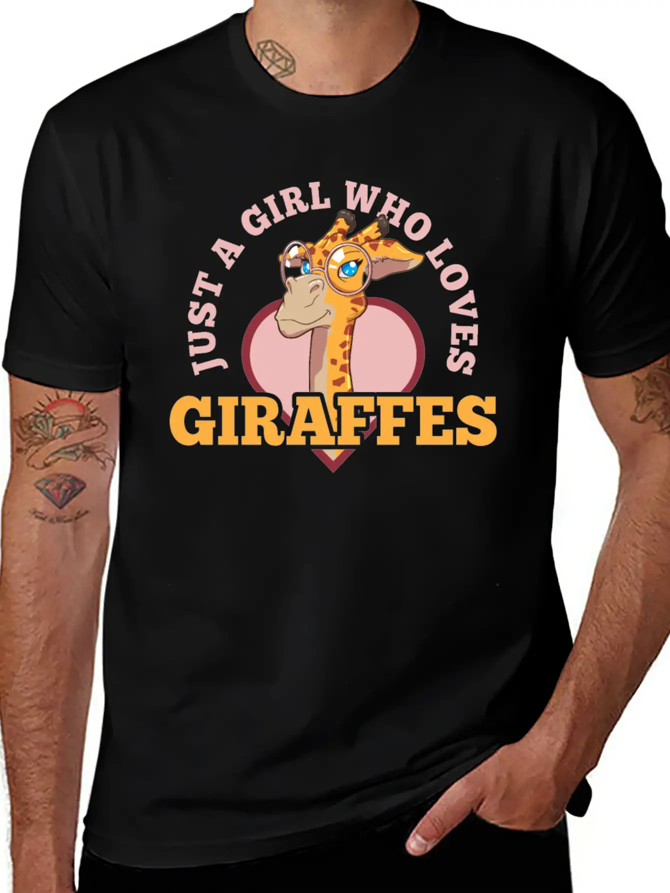 Giraffe Unisex Short Sleeve Soft Cotton T-Shirt – Casual Everyday Wear