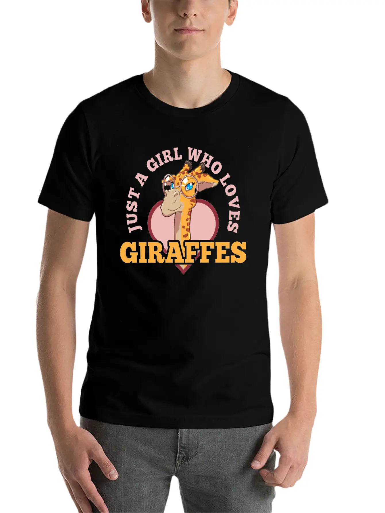 Giraffe Unisex Short Sleeve Soft Cotton T-Shirt – Casual Everyday Wear