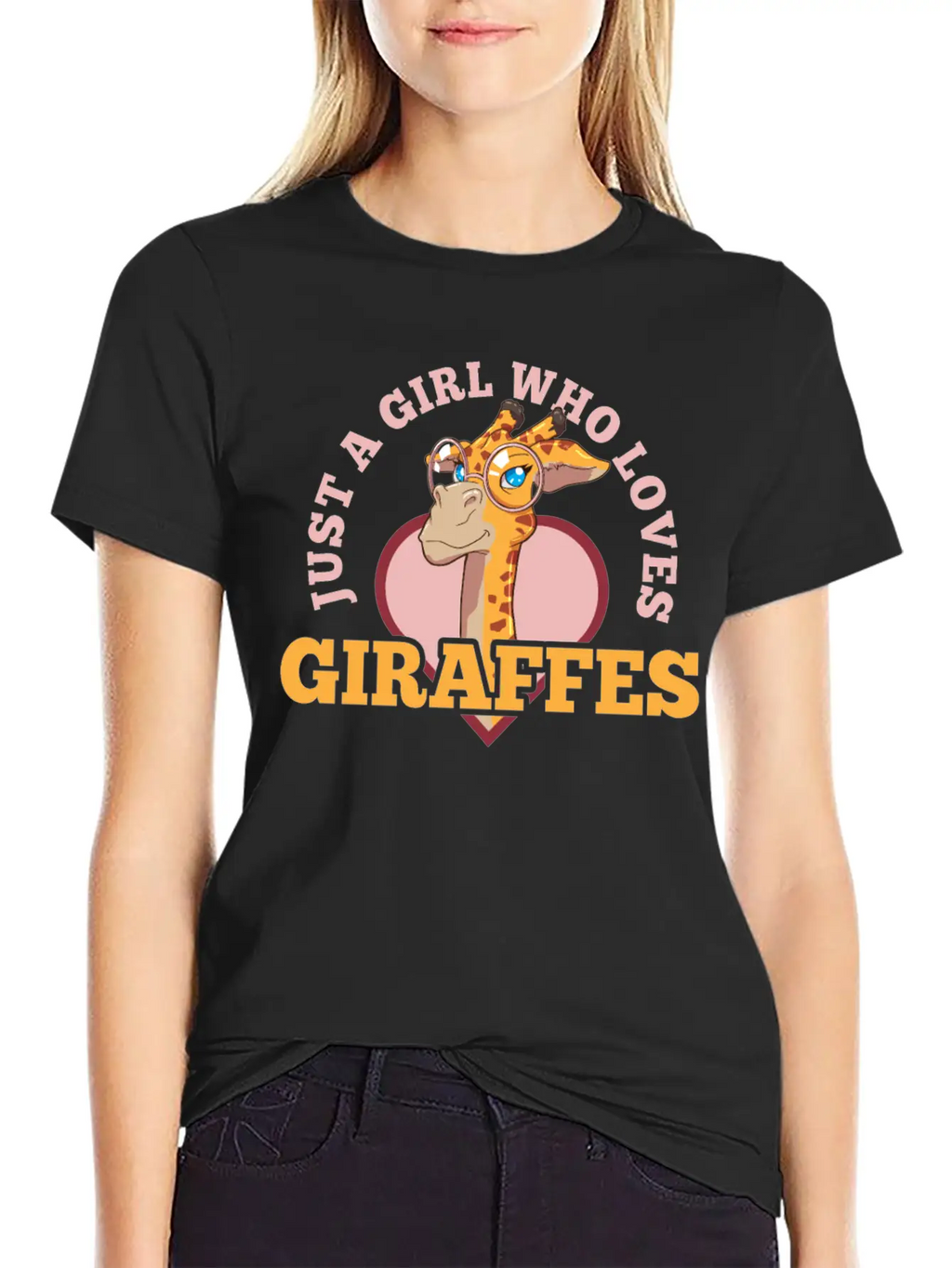 Giraffe Unisex Short Sleeve Soft Cotton T-Shirt – Casual Everyday Wear