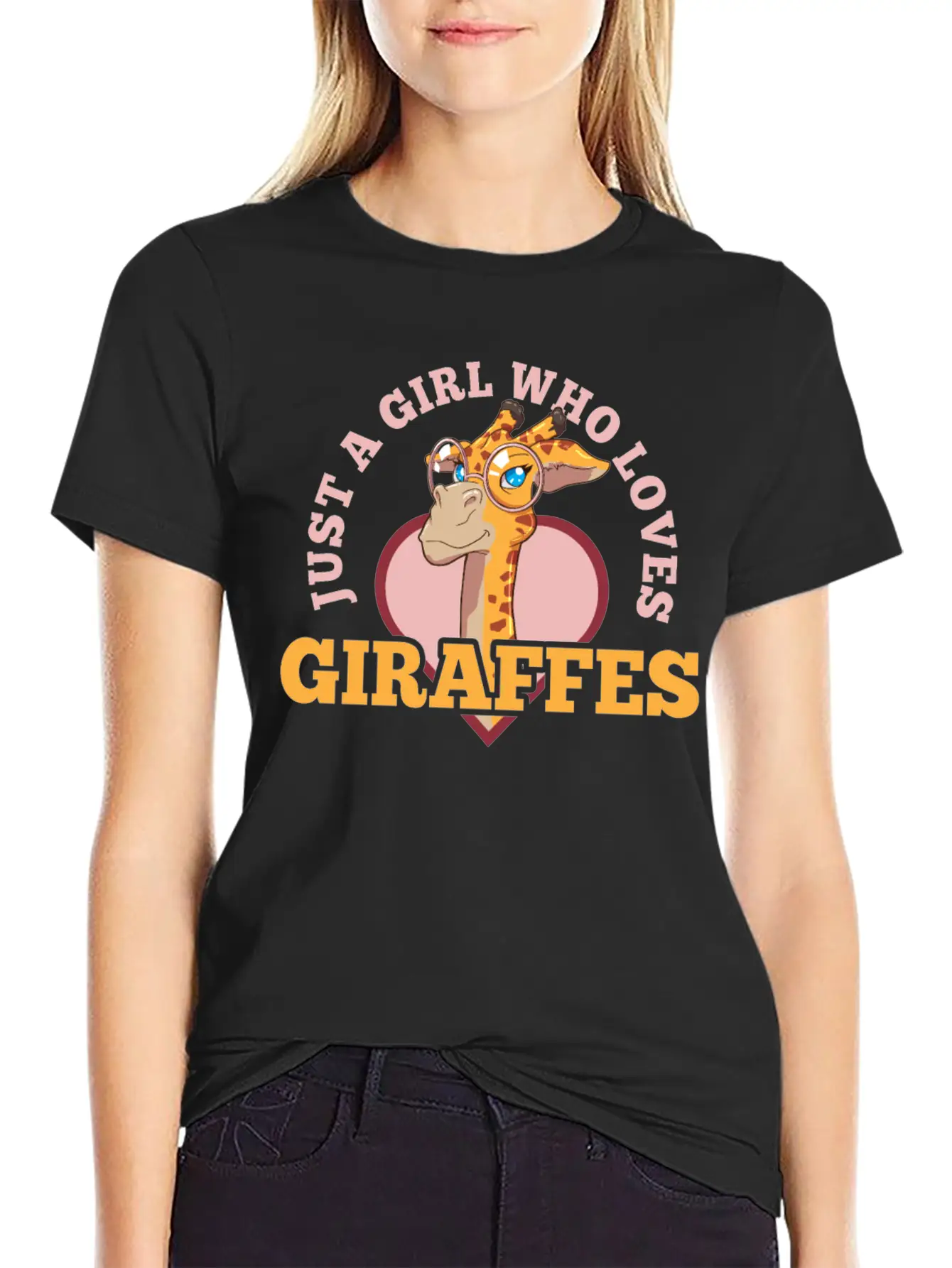 Giraffe Unisex Short Sleeve Soft Cotton T-Shirt – Casual Everyday Wear