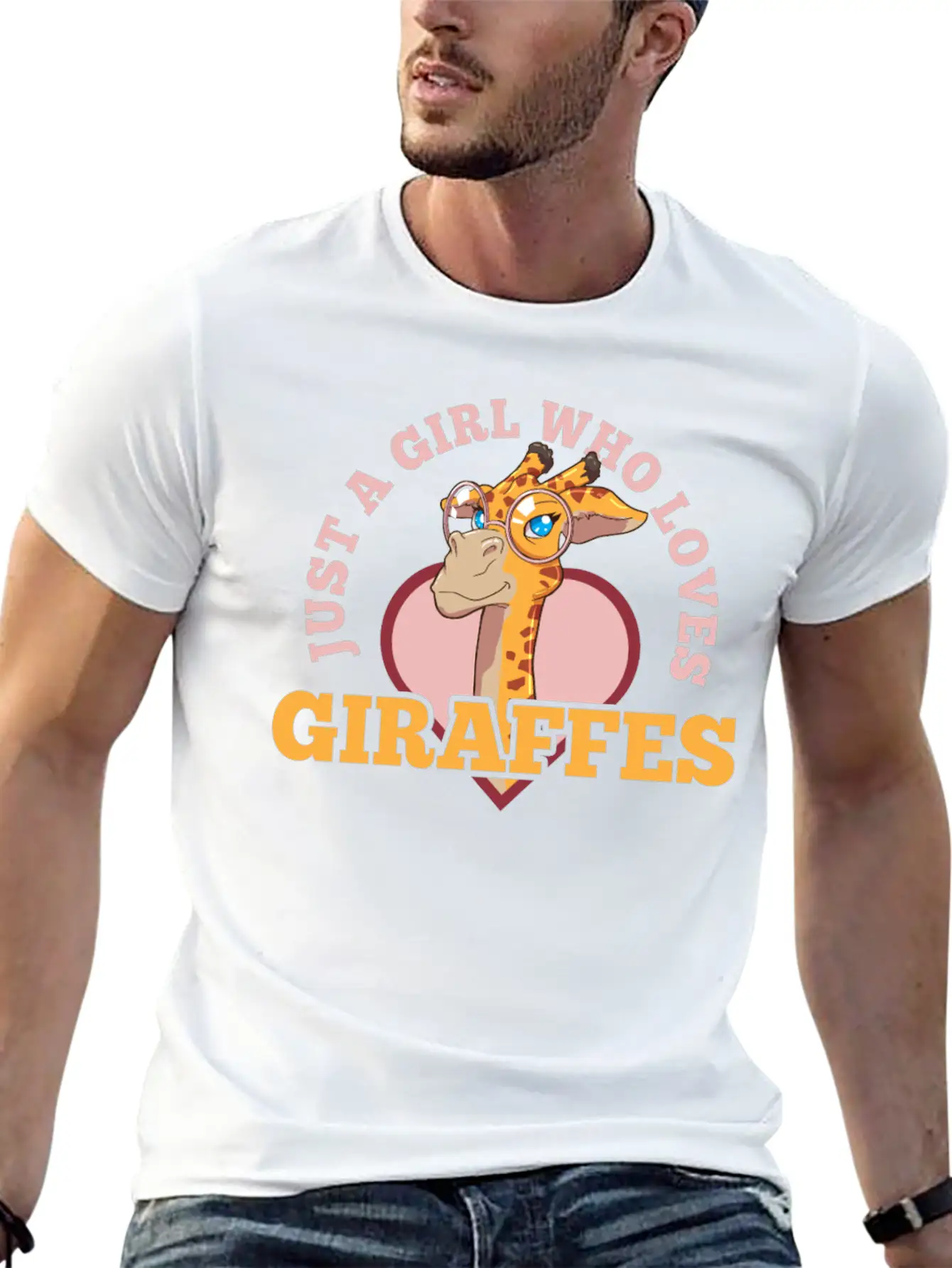 Giraffe Unisex Short Sleeve Soft Cotton T-Shirt – Casual Everyday Wear