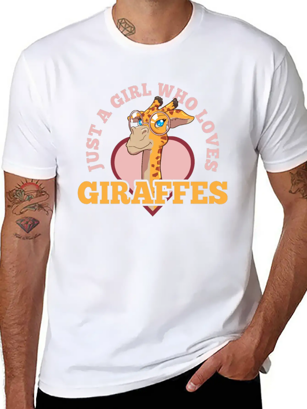 Giraffe Unisex Short Sleeve Soft Cotton T-Shirt – Casual Everyday Wear