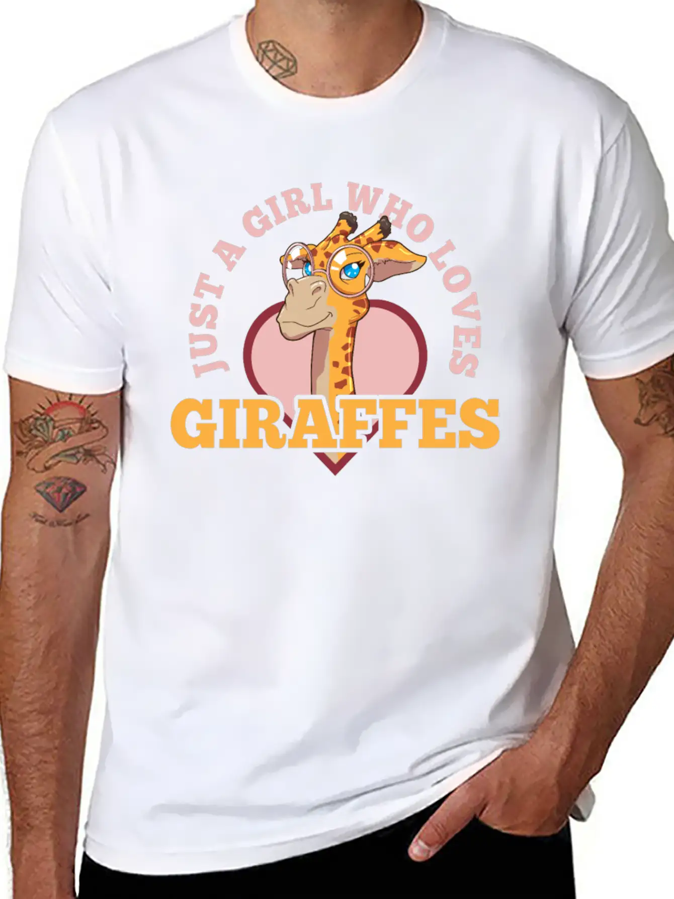 Giraffe Unisex Short Sleeve Soft Cotton T-Shirt – Casual Everyday Wear