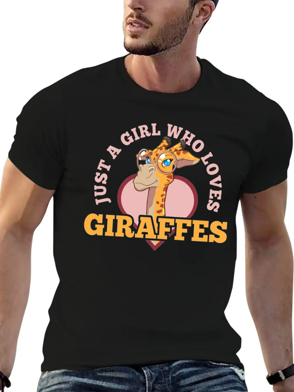 Giraffe Unisex Short Sleeve Soft Cotton T-Shirt – Casual Everyday Wear