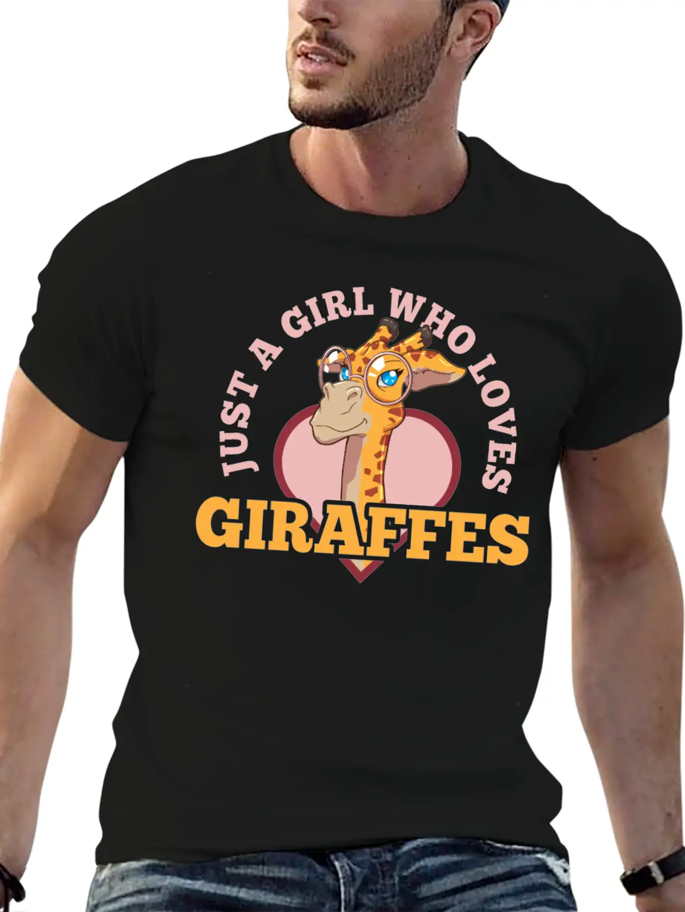 Giraffe Unisex Short Sleeve Soft Cotton T-Shirt – Casual Everyday Wear