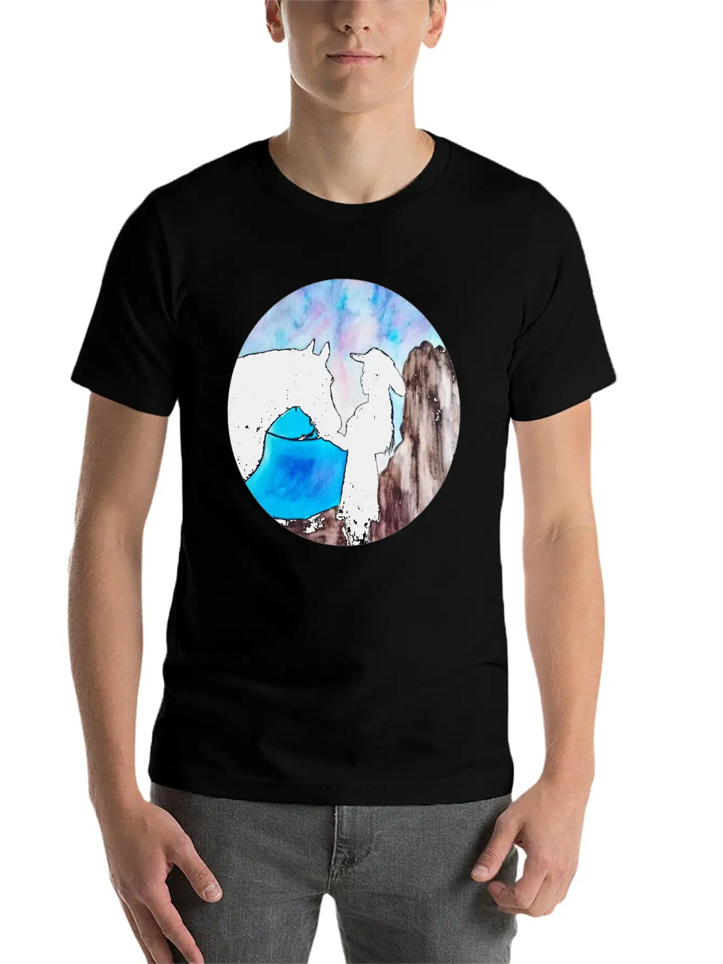 Girl And Horse At Sunset Breathable Soft Cotton T-Shirt – Timeless Casual Look
