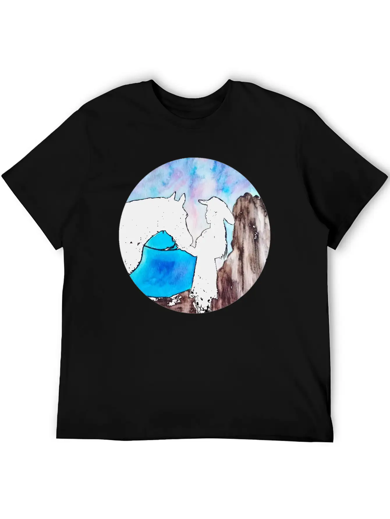 Girl And Horse At Sunset Breathable Soft Cotton T-Shirt – Timeless Casual Look