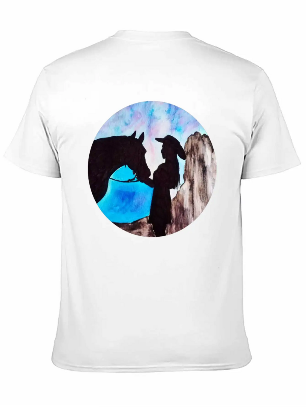Girl And Horse At Sunset Breathable Soft Cotton T-Shirt – Timeless Casual Look