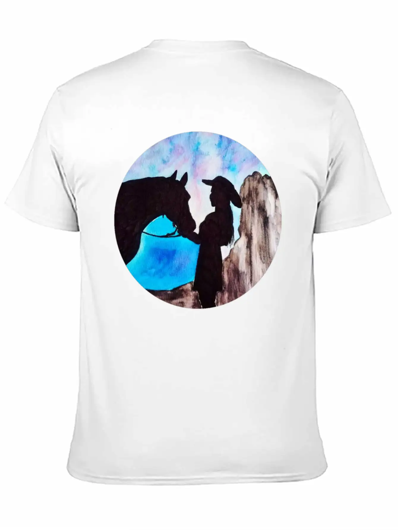 Girl And Horse At Sunset Breathable Soft Cotton T-Shirt – Timeless Casual Look
