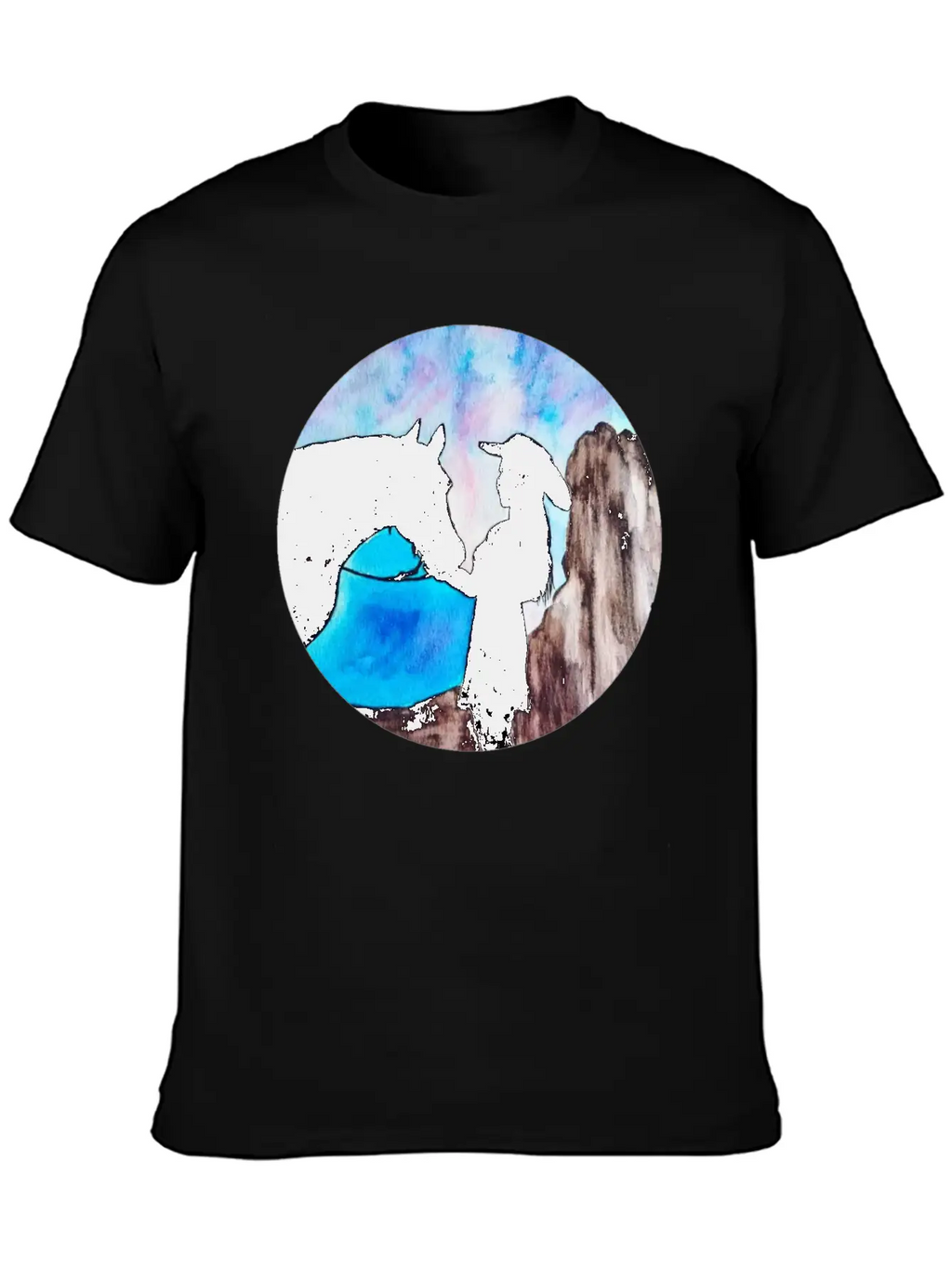 Girl And Horse At Sunset Breathable Soft Cotton T-Shirt – Timeless Casual Look