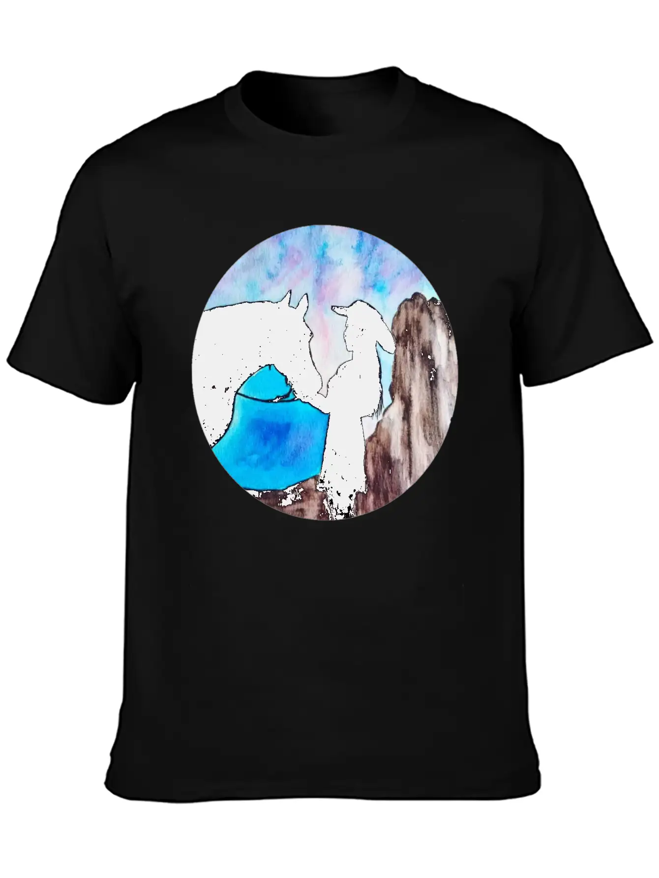 Girl And Horse At Sunset Breathable Soft Cotton T-Shirt – Timeless Casual Look