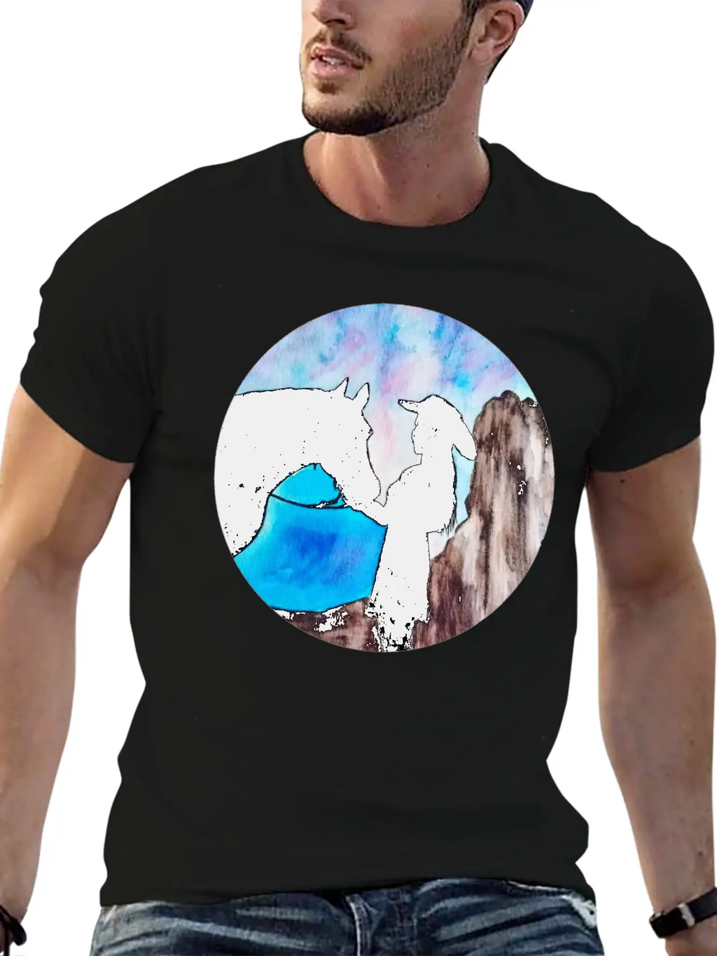 Girl And Horse At Sunset Breathable Soft Cotton T-Shirt – Timeless Casual Look