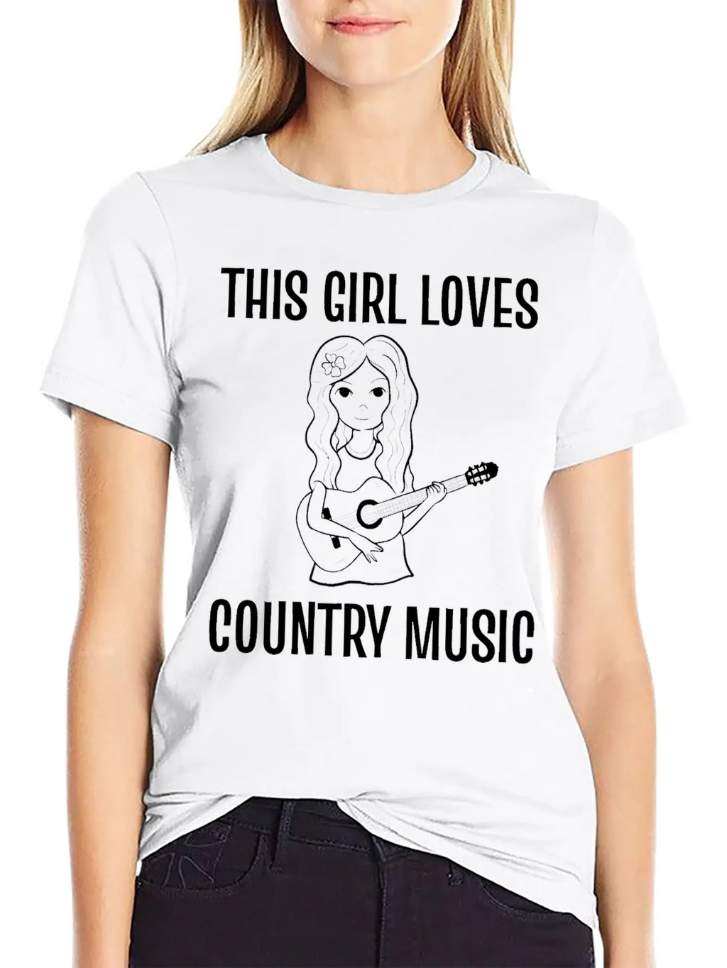 Girl Loves Country Singer Gift Unisex Casual T-Shirt – Clean Design For Daily Comfort