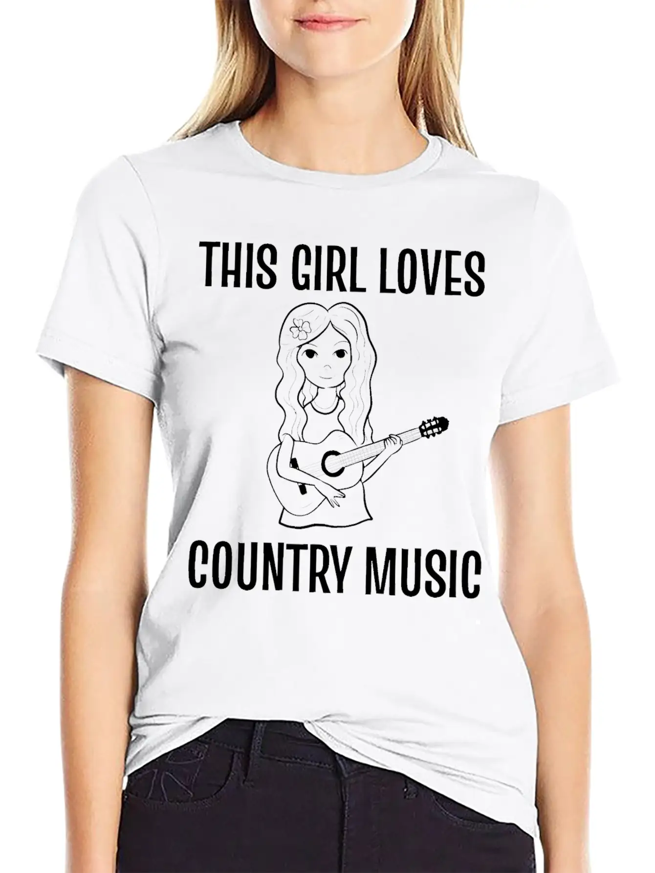 Girl Loves Country Singer Gift Unisex Casual T-Shirt – Clean Design For Daily Comfort