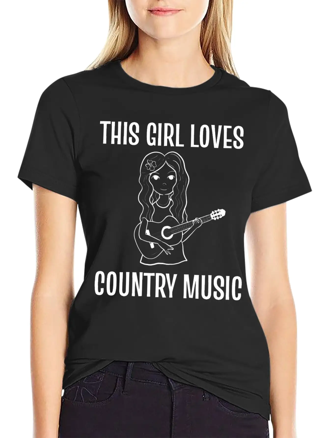Girl Loves Country Singer Gift Unisex Casual T-Shirt – Clean Design For Daily Comfort
