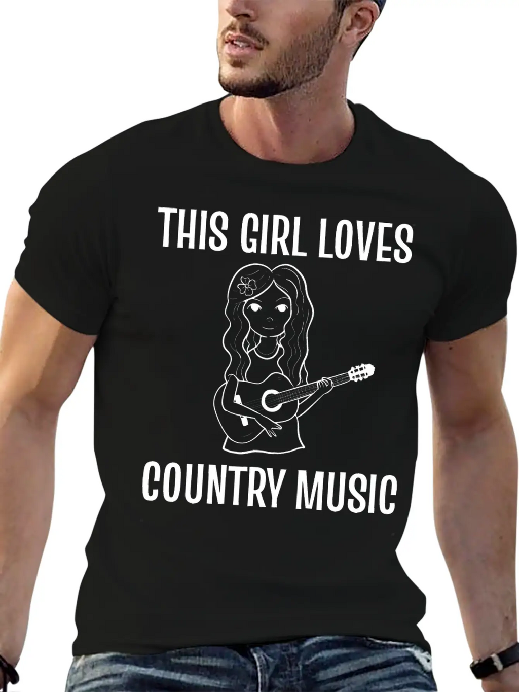Girl Loves Country Singer Gift Unisex Casual T-Shirt – Clean Design For Daily Comfort