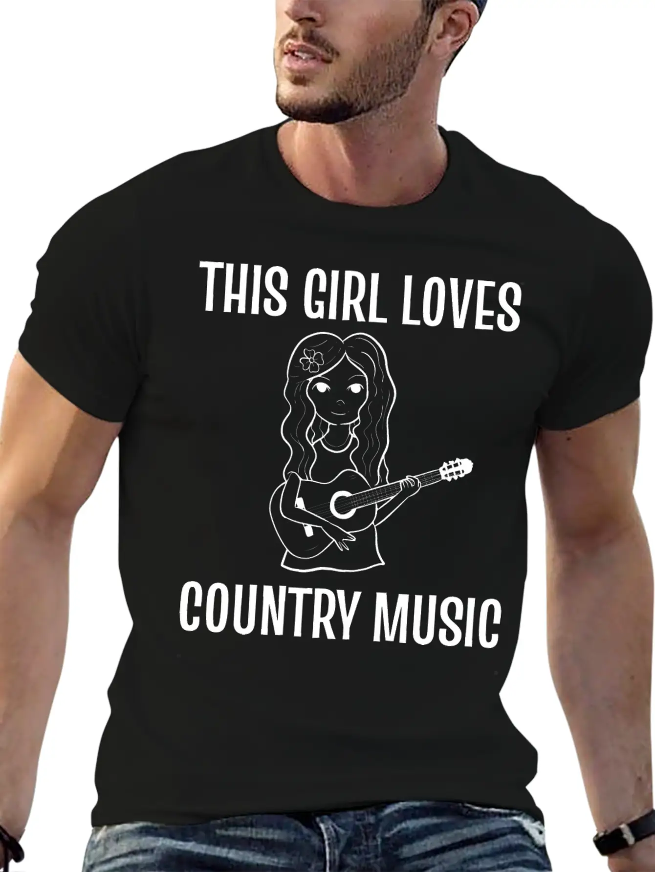 Girl Loves Country Singer Gift Unisex Casual T-Shirt – Clean Design For Daily Comfort
