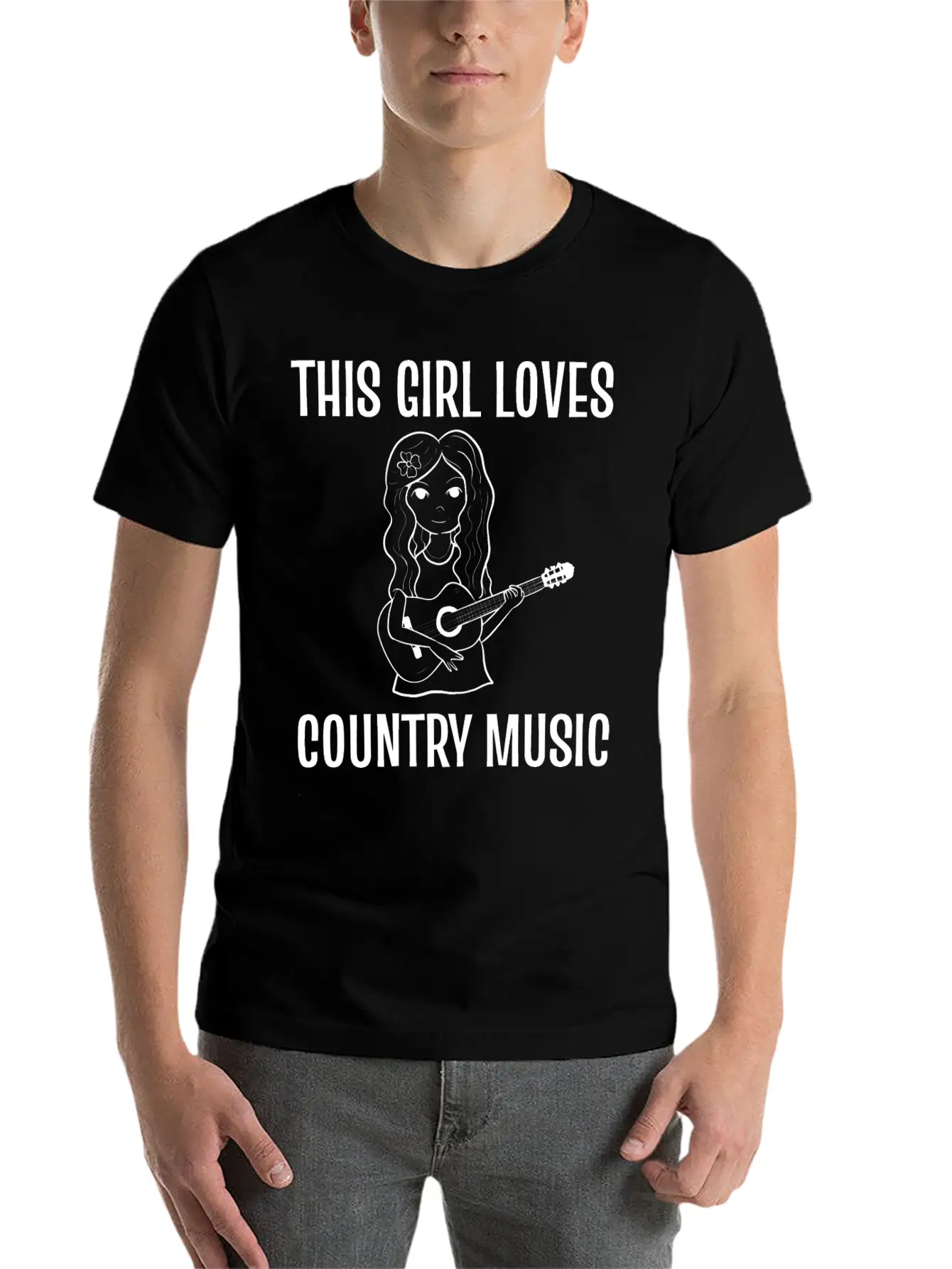 Girl Loves Country Singer Gift Unisex Casual T-Shirt – Clean Design For Daily Comfort
