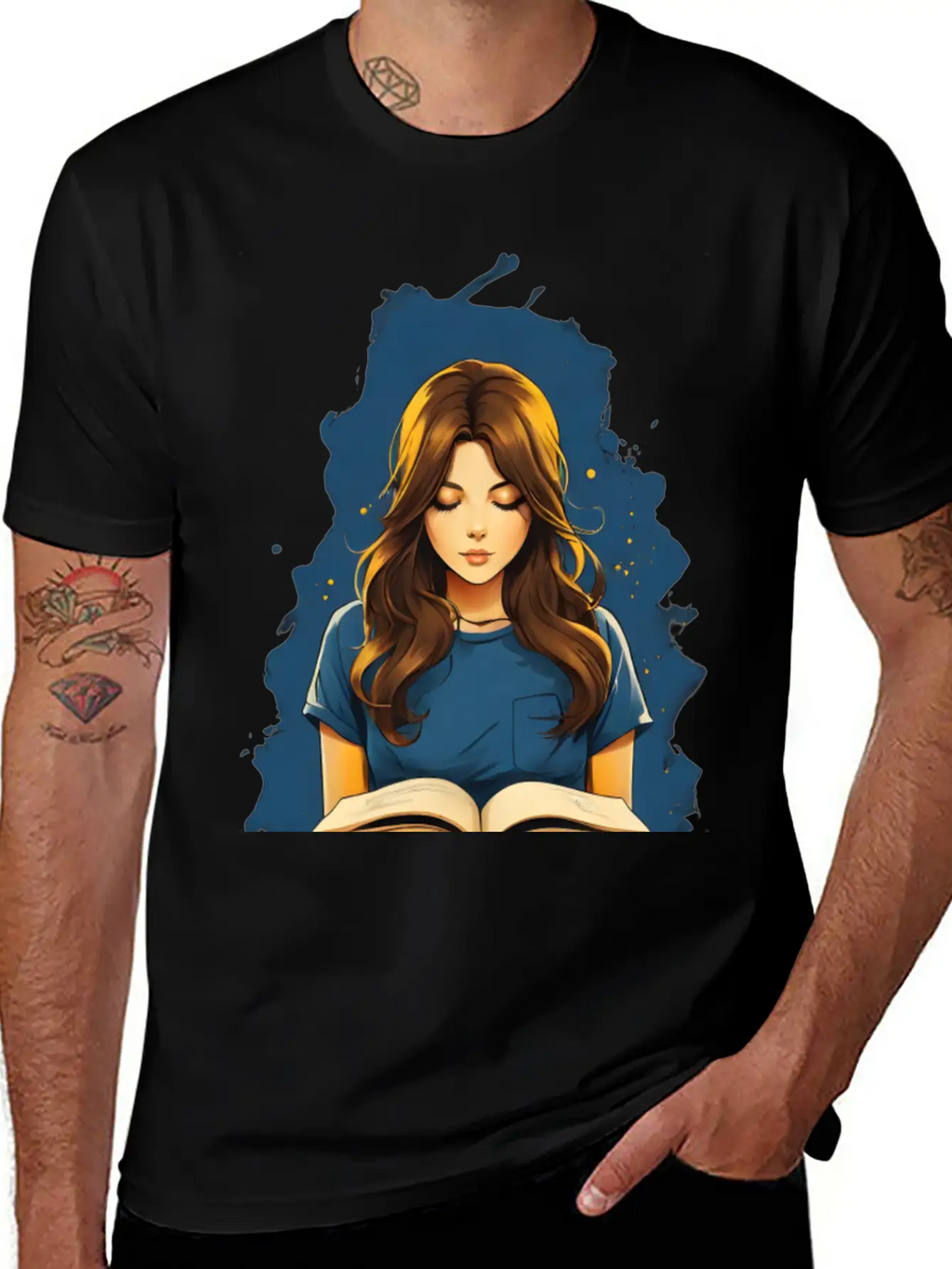 Girl Reading A Book Unisex Short Sleeve Soft Cotton T-Shirt – Casual Everyday Wear