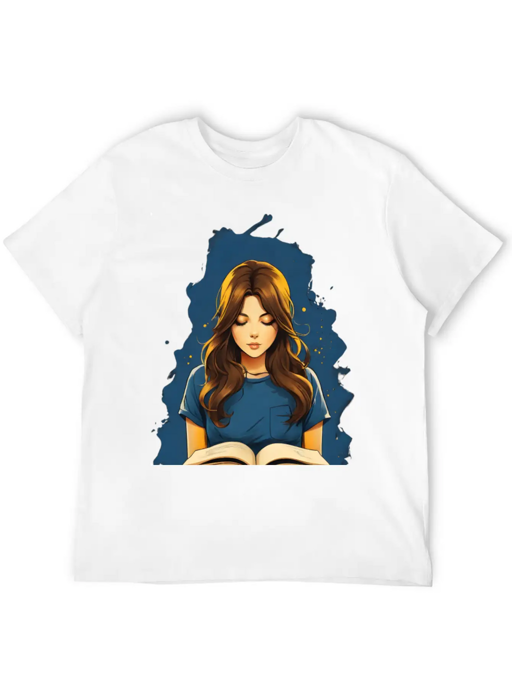 Girl Reading A Book Unisex Short Sleeve Soft Cotton T-Shirt – Casual Everyday Wear