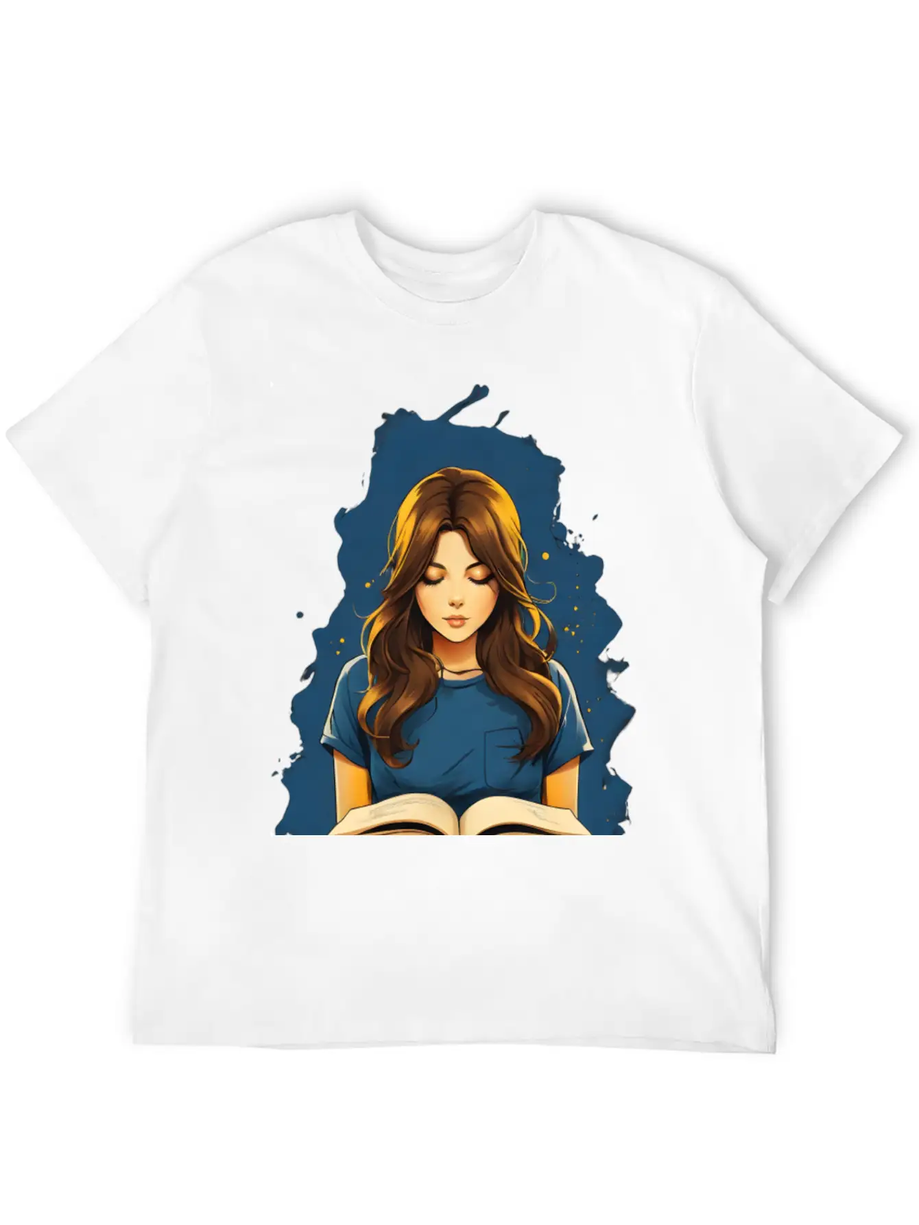 Girl Reading A Book Unisex Short Sleeve Soft Cotton T-Shirt – Casual Everyday Wear