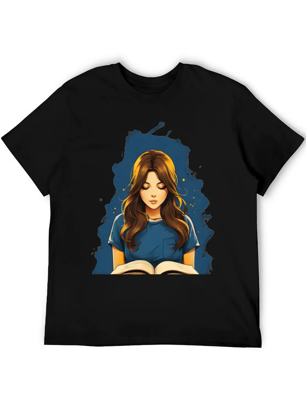 Girl Reading A Book Unisex Short Sleeve Soft Cotton T-Shirt – Casual Everyday Wear