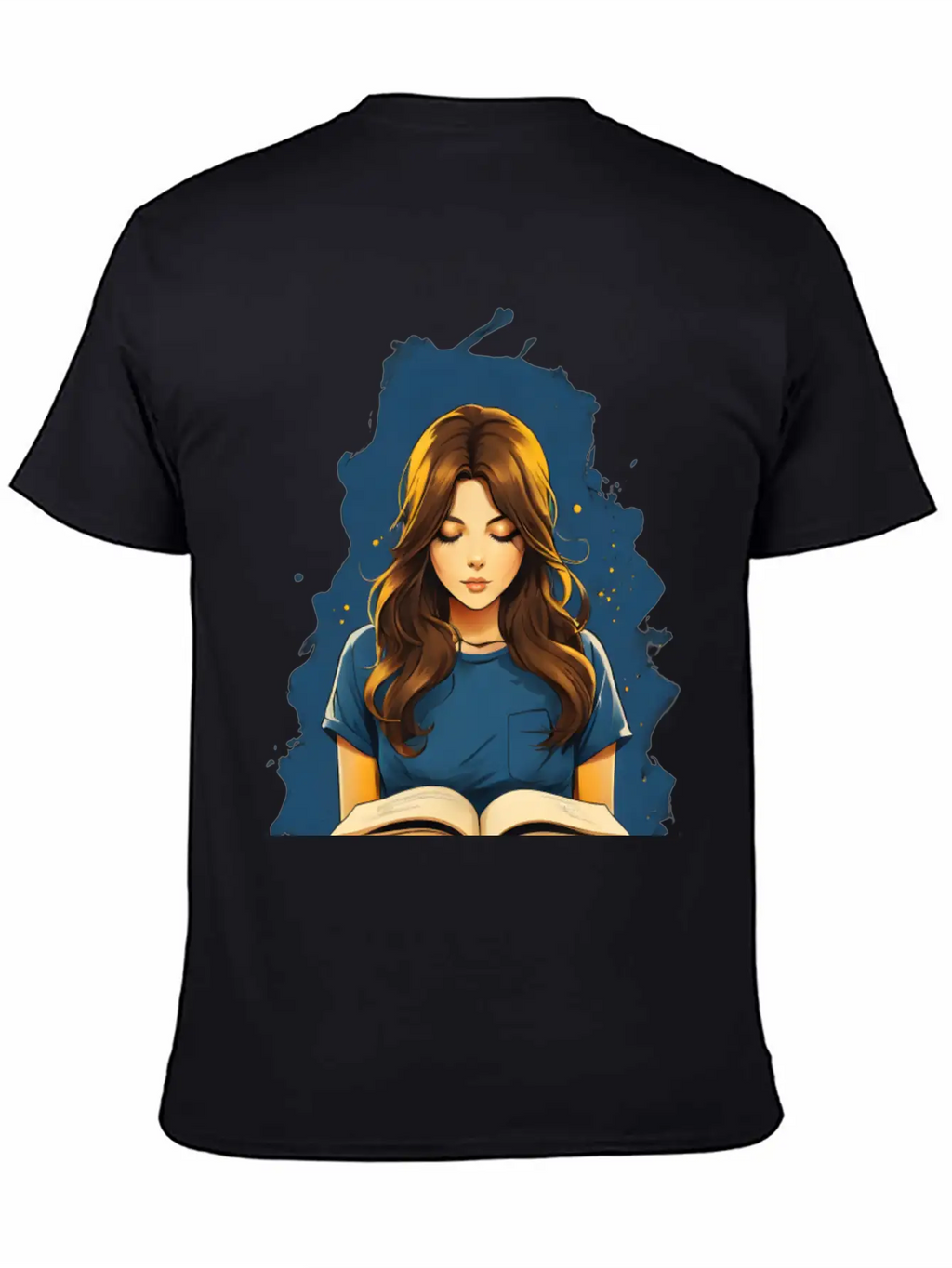 Girl Reading A Book Unisex Short Sleeve Soft Cotton T-Shirt – Casual Everyday Wear
