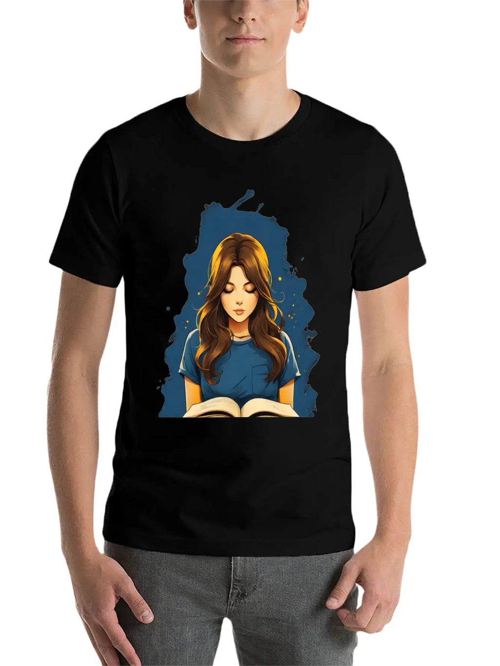 Girl Reading A Book Unisex Short Sleeve Soft Cotton T-Shirt – Casual Everyday Wear