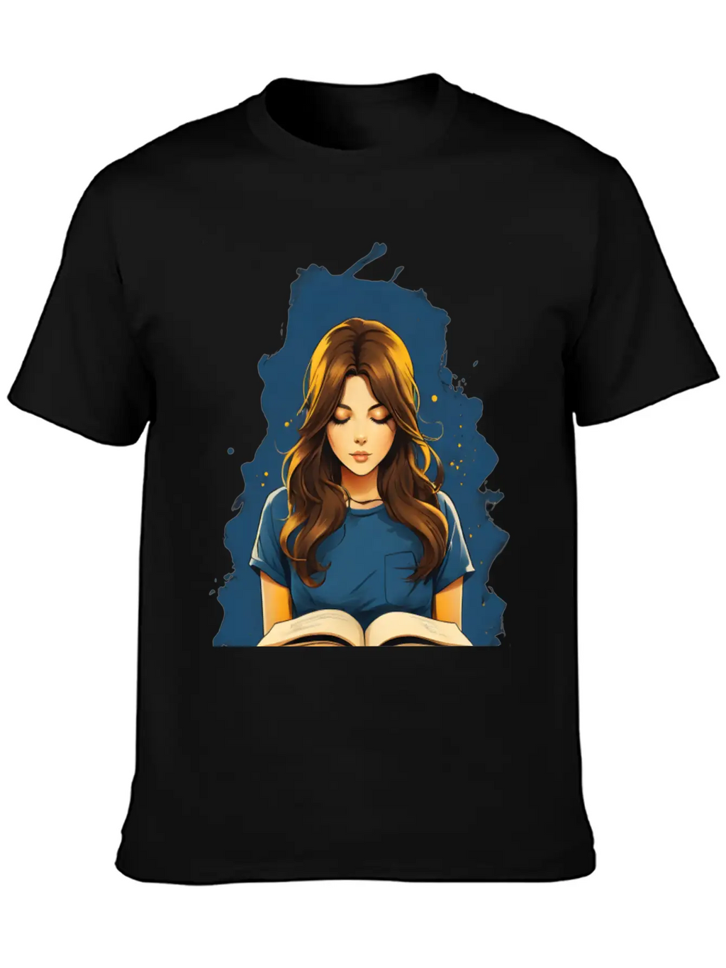 Girl Reading A Book Unisex Short Sleeve Soft Cotton T-Shirt – Casual Everyday Wear