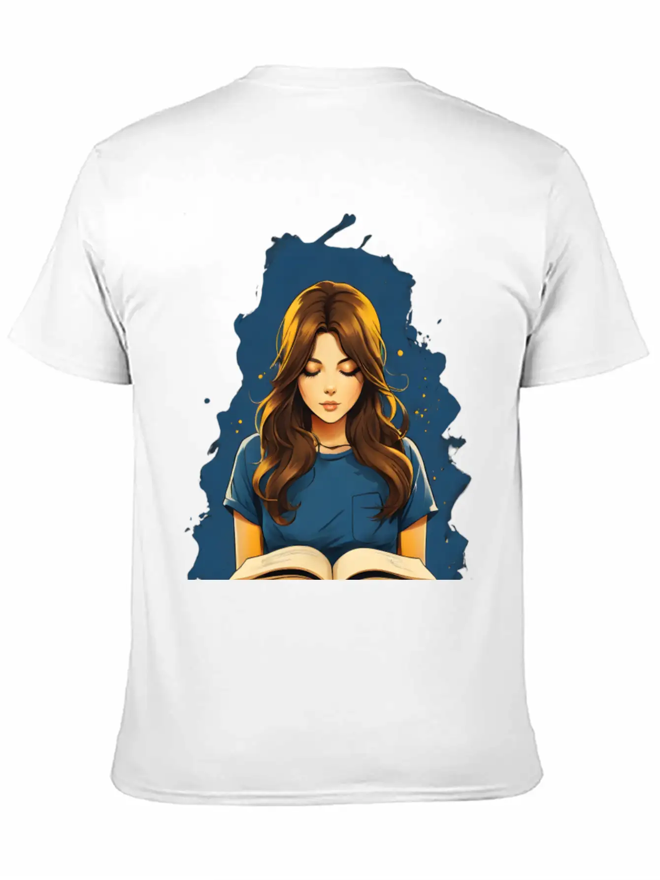 Girl Reading A Book Unisex Short Sleeve Soft Cotton T-Shirt – Casual Everyday Wear