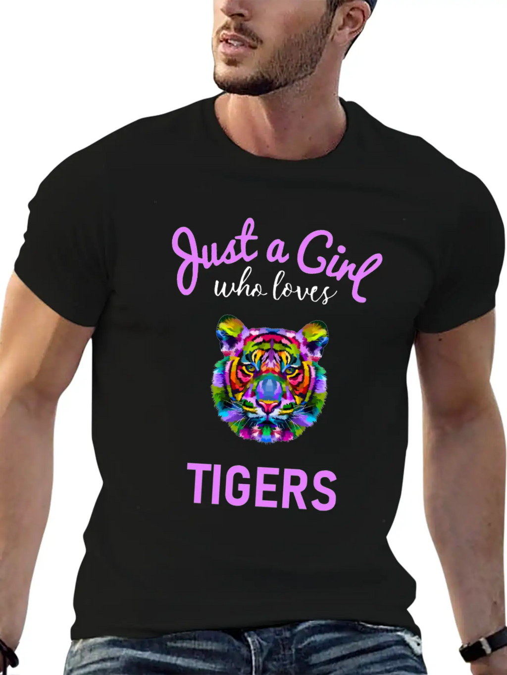Girls Tiger Gift Design Unisex Short Sleeve Soft Cotton T-Shirt – Casual Everyday Wear