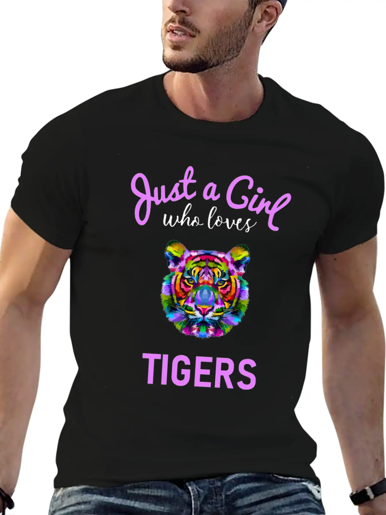 Girls Tiger Gift Design Unisex Short Sleeve Soft Cotton T-Shirt – Casual Everyday Wear