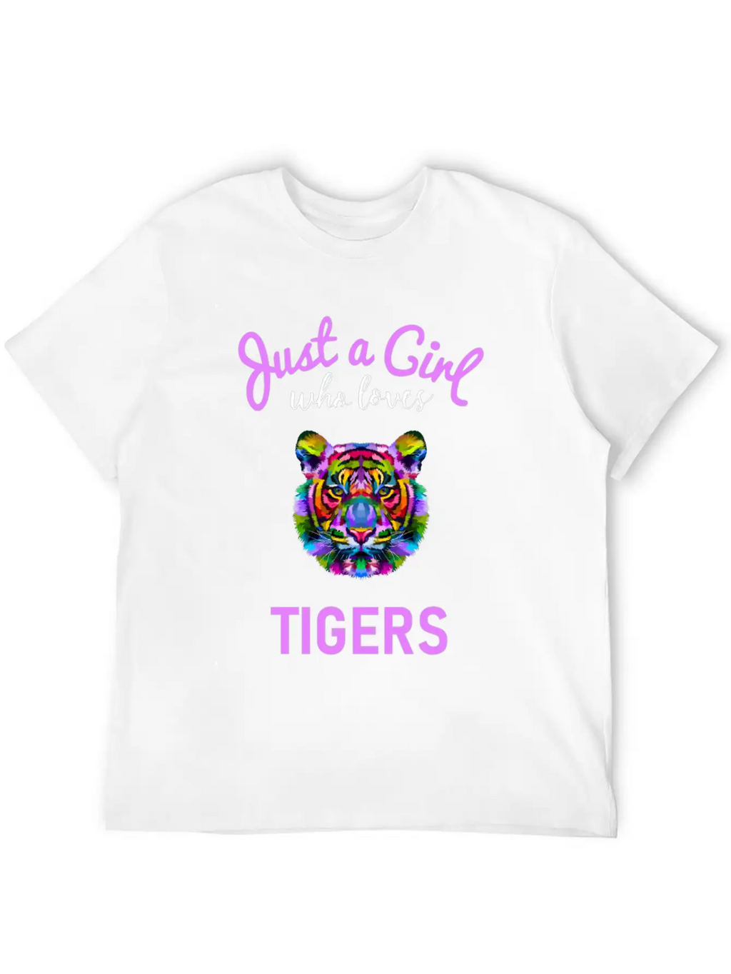 Girls Tiger Gift Design Unisex Short Sleeve Soft Cotton T-Shirt – Casual Everyday Wear