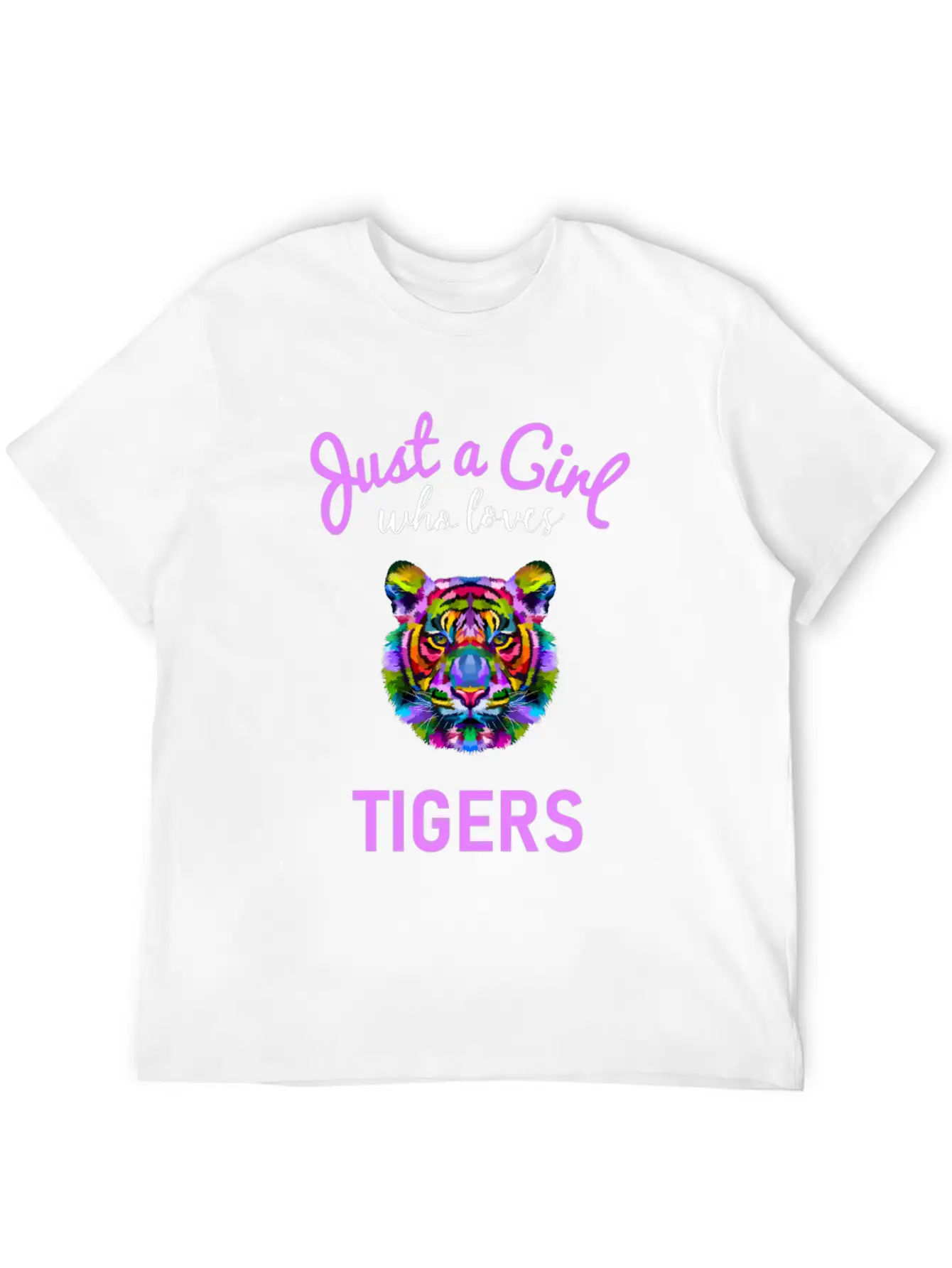 Girls Tiger Gift Design Unisex Short Sleeve Soft Cotton T-Shirt – Casual Everyday Wear