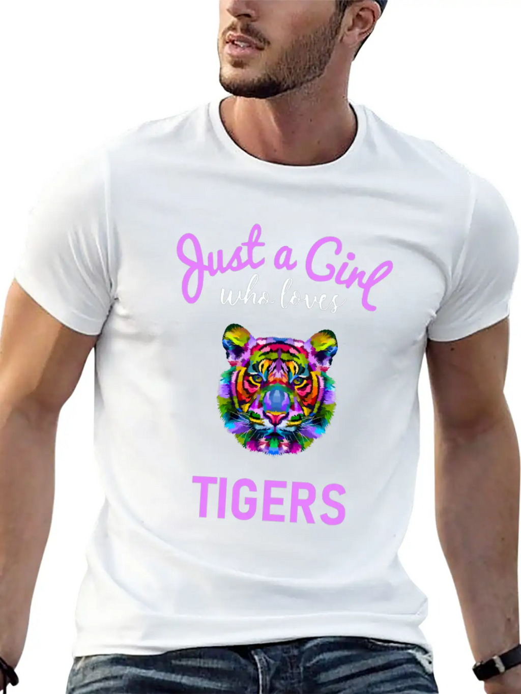 Girls Tiger Gift Design Unisex Short Sleeve Soft Cotton T-Shirt – Casual Everyday Wear