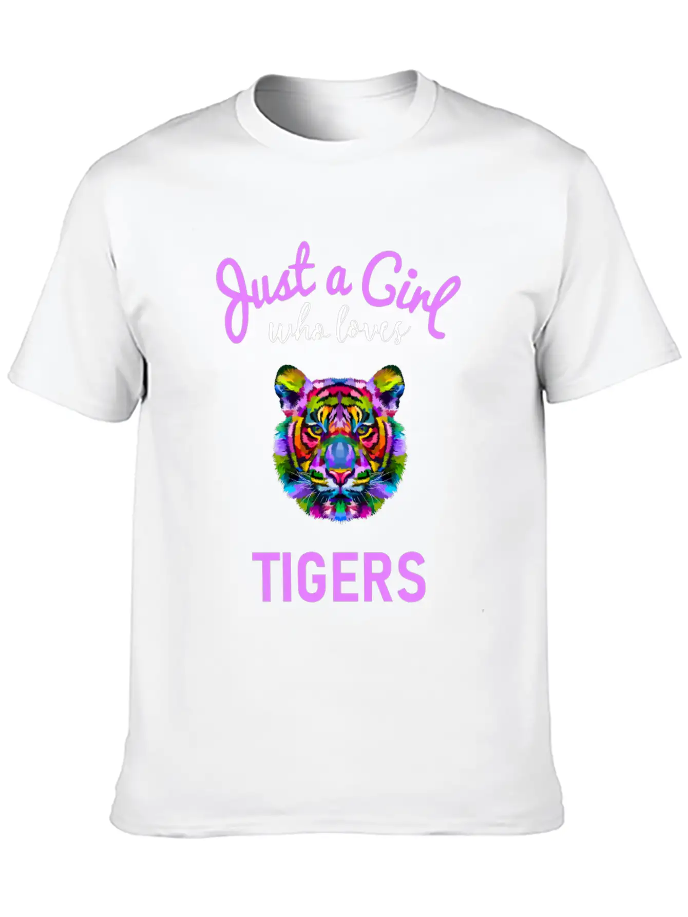 Girls Tiger Gift Design Unisex Short Sleeve Soft Cotton T-Shirt – Casual Everyday Wear